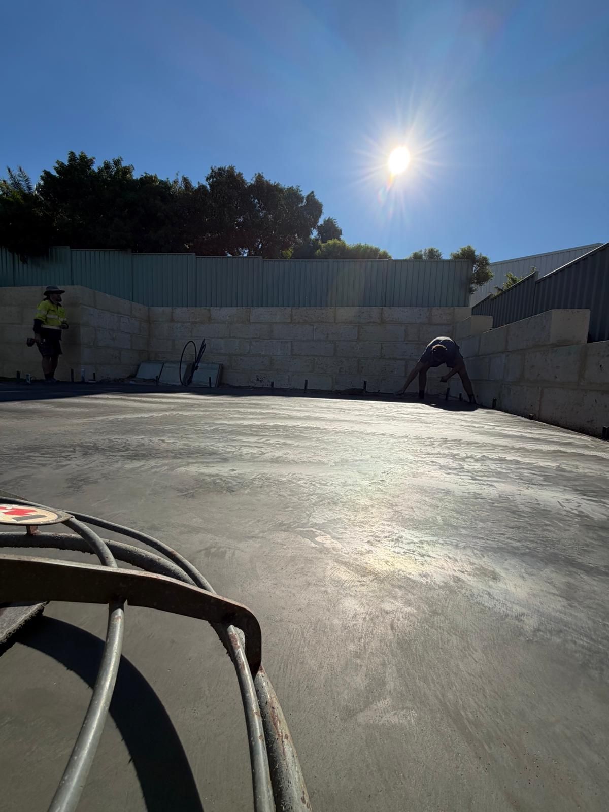 Fresh concrete slab
