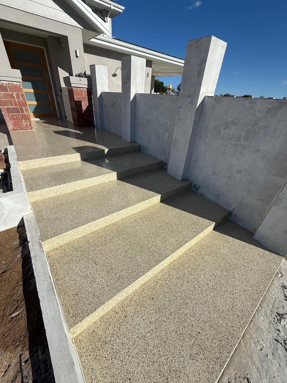 Exposed aggregate steps